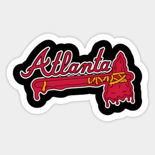 Atlanta Baseball Melting Blood Tomahawk Sticker